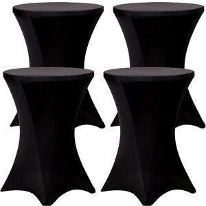Black Cocktail Table Covers - 4 Pack (Set of 4)